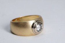 0,5ct VVS Solitär Brillant Ring Halbkaräter 750 Gold RG 52 53