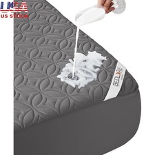 Waterproof Mattress Protector Soft Microfiber Quilted Deep Pocket Washable Cover
