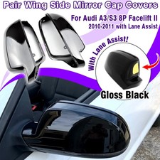 Glanz Schwarz Spiegelkappen Gehäuse Für Audi A4 B8 8K Avant S4 mit Side Assist