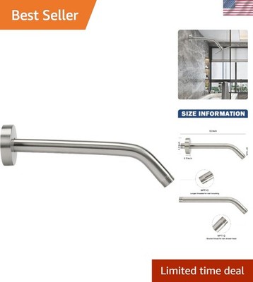 Elegant 12 Inch Brushed Nickel Shower Arm - Rustproof Stainless Steel Design