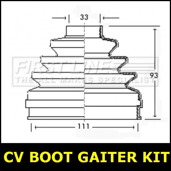 CV Boot Gaiter Kit Front Outer Fits PEUGEOT BOXER I 2.5 T9A 230L ZCT 728A