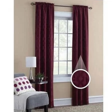 Mainstays l Geometric Jacquard Light Filtering Curtains Set of 2 Burgundy 27x84