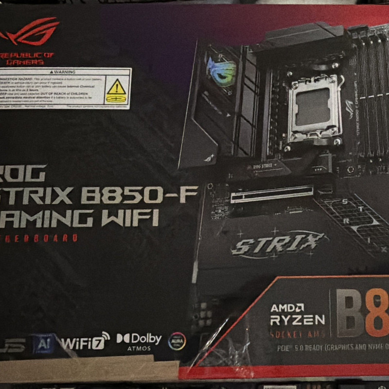 ASUS TUF Gaming B850-F WiFi AM5 ATX DDR5 Motherboard 4 DIMM Slots