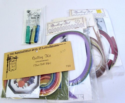 Lot of 4 Vintage Quilling Kits and Supplies Hazel's Paper Curling Tool Set