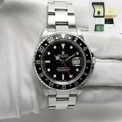 2005 Rolex GMT-Master II 16710 40MM Black Dial Steel Box Booklets F-Serial