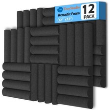 TroyStudio Thick Acoustic Foam Panels, 12 X 12 X 2 Inches 12 Pcs Circle...