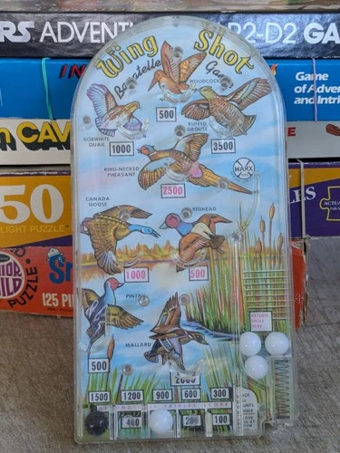 Vintage 1950s Marx Toys Wing Shot Bagatelle Pinball Game Duck Hunting Theme