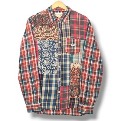Ralph Lauren Patchwork Hemd Herren Medium Denim & Supply Paisley Karo Flanell
