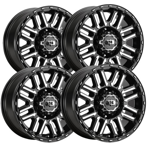 (Set-4) Vision 348 Nexus 18x8.5 5x150 +18mm Black/Machined Wheels Rims 18" Inch