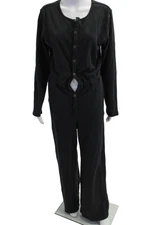 Spiritual Gangster Womens Cotton Fleece Jumpsuit Black Size Medium