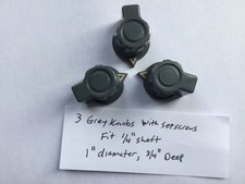 3 grey pointer knobs , 1  diameter, with set-screws