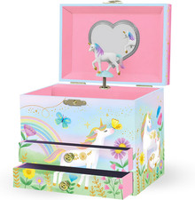 Children's Jewelry Box Unicorn Music Box for Girls with Dancing Unicorn and