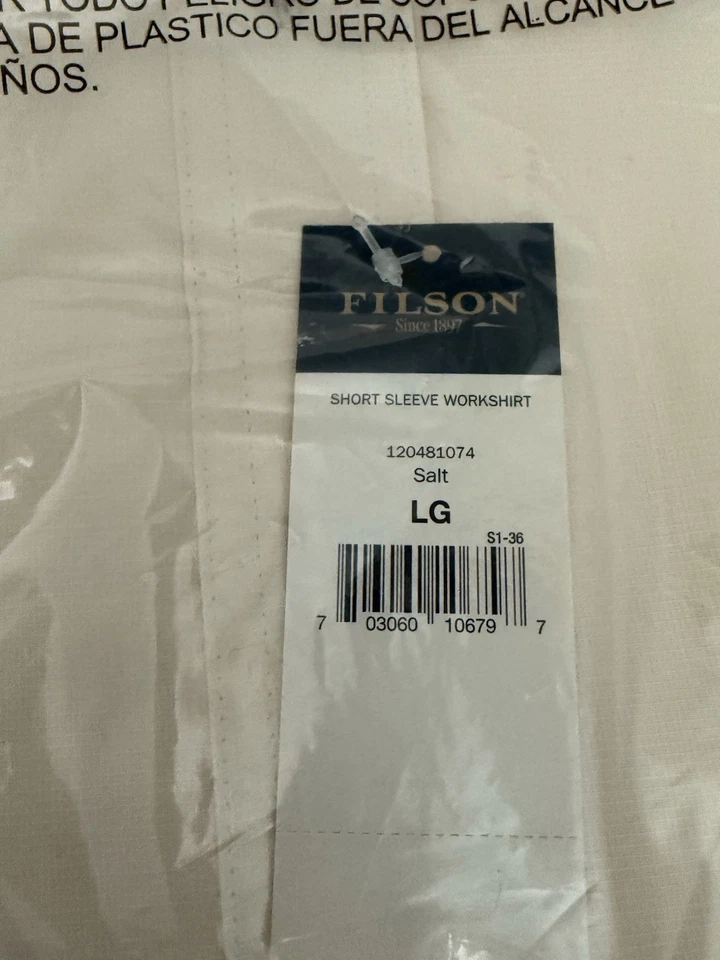 NWT Vintage Filson Short Sleeve Worksheet Salt 120481074 Large - Image 4 of 4