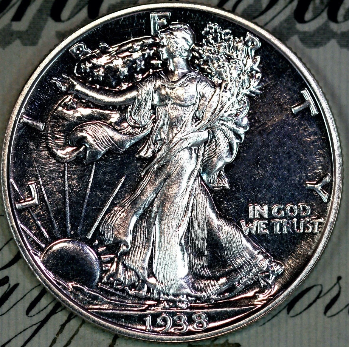 1938 CAM PRISTINE+ GEM PROOF WALKING LIBERTY HALF-DOLLAR DC99 Only 8152!