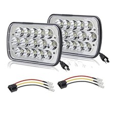 Pair Rectangle 7x6 5x7 Inch headlights Hi/Low Sealed Beam Compatible With GMC