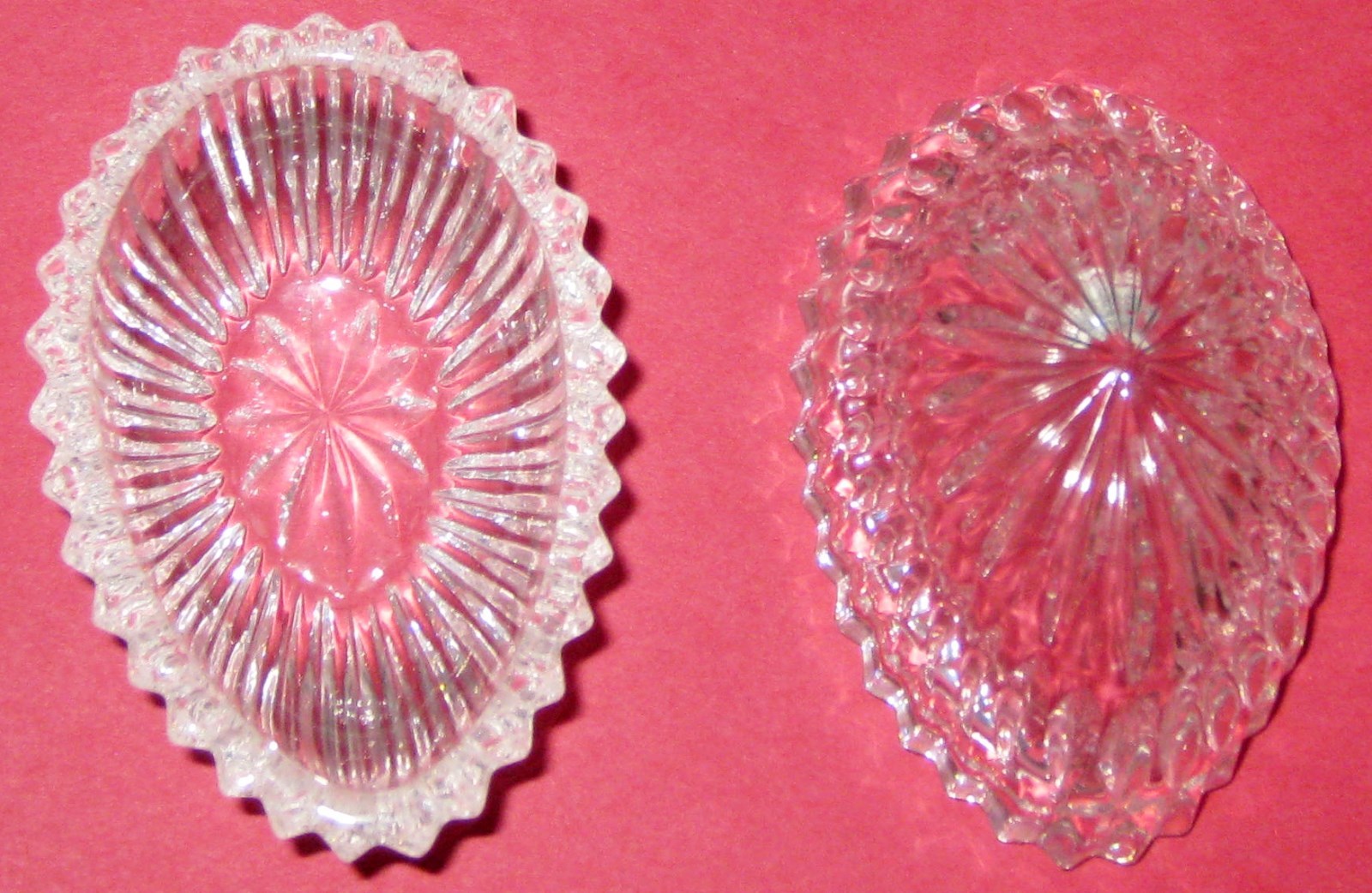 Clear 3" Two Piece Pressed Glass Egg Trinket Box w Lid eBay
