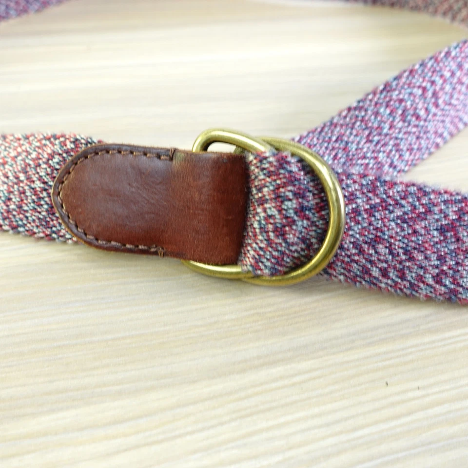 Ремень перепончатый взрослый 32 красный фиолетовый меланж золото двойная пряжка опрятный инди унисекс - Изображение 2 из 4