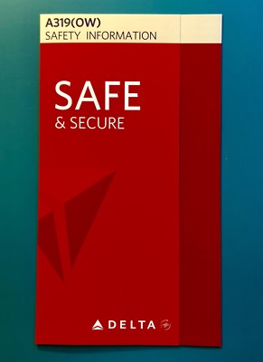 DELTA AIRLINES SAFETY CARD--AIRBUS 319 OVERWATER | eBay