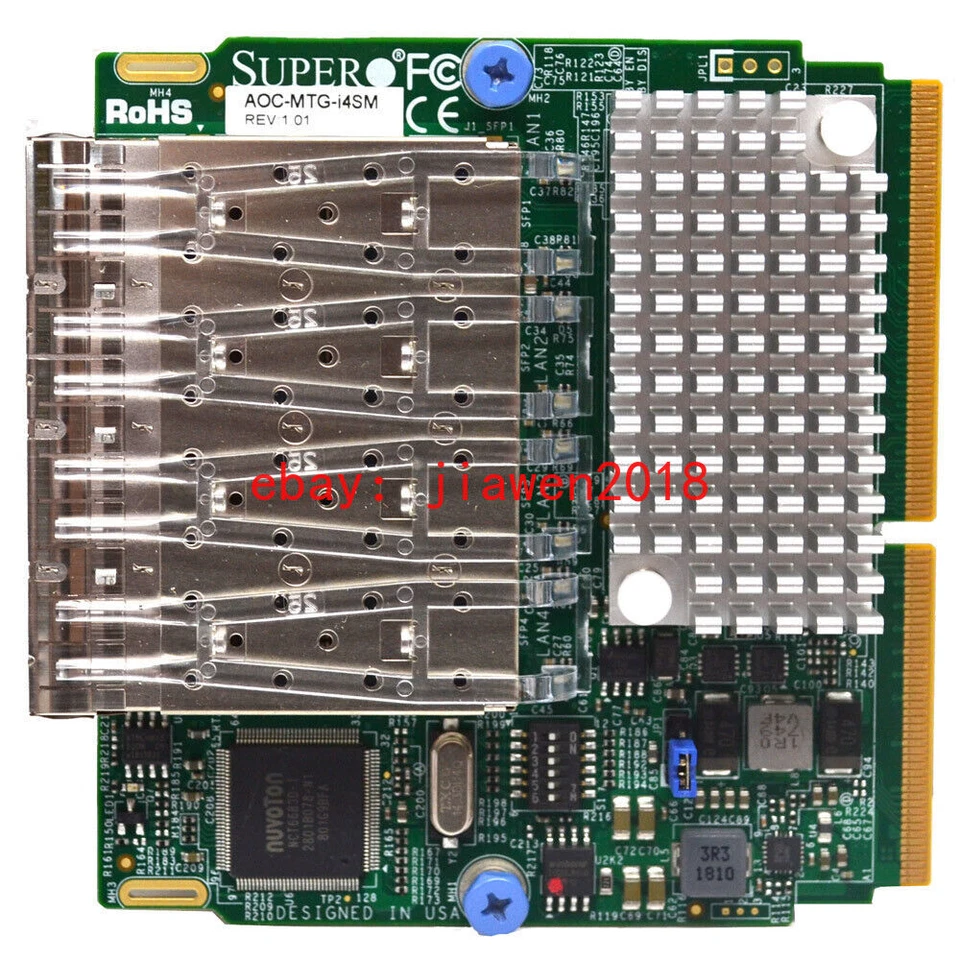 Supermicro AOC-MTG-i4SM 4-Port 10 Gigabit SFP+ Add-On Network Card XL710 - Image 2 of 3