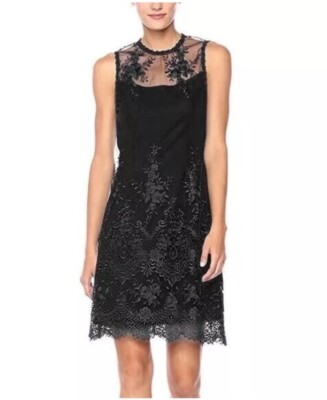 black lace overlay dress with sleeves Velvet Dress W/ Lace Overlay M main image 0