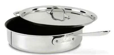 All-Clad D5 POLISHED NONSTICK 5-ply Stainless-Steel 3-Qt Saute Pan NO LID
