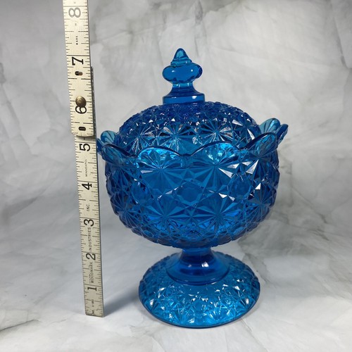 Fenton margarita y botón azul compota cubierta plato de caramelo - Imagen 15 de 16