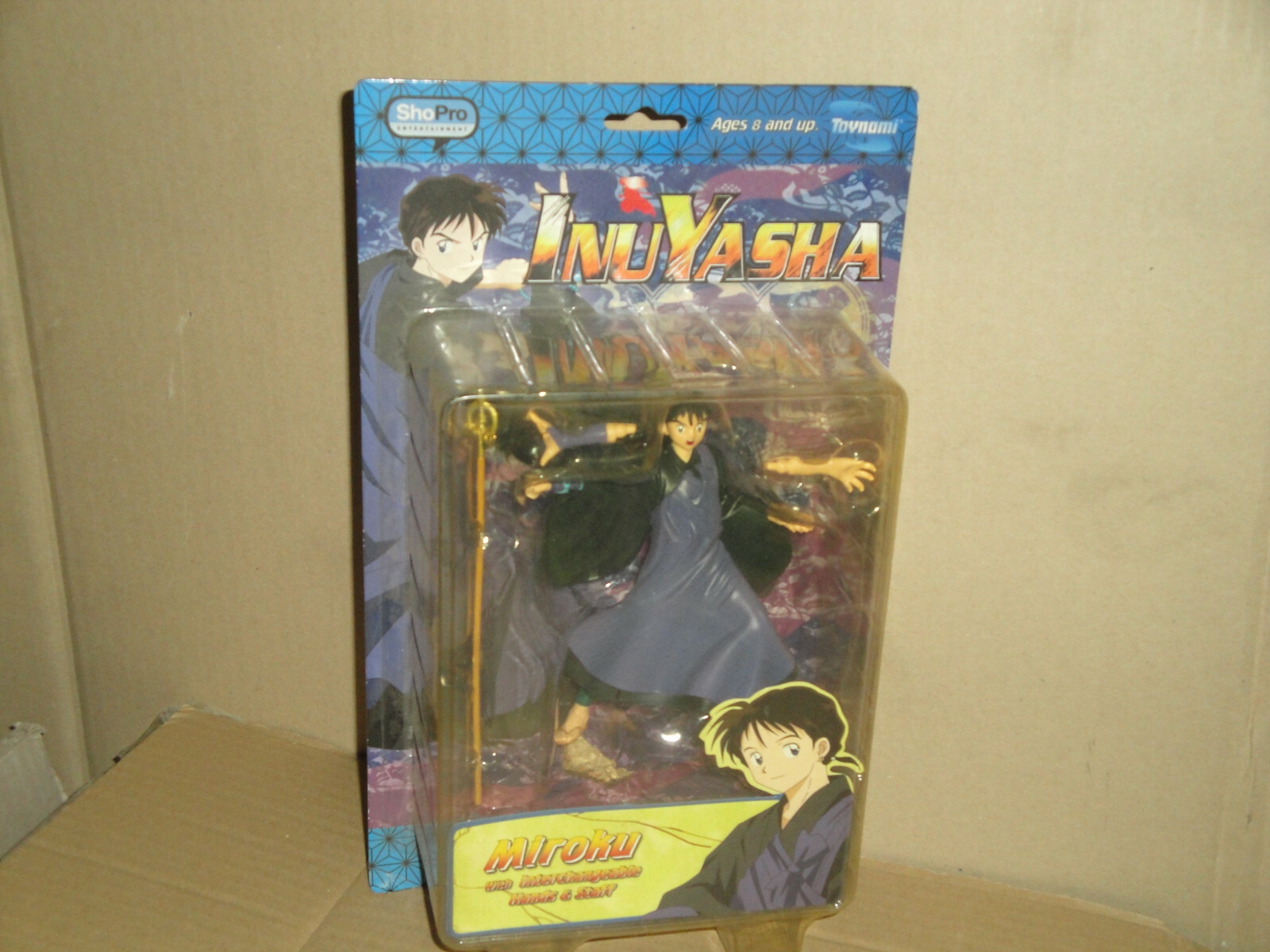 INUYASHA ACTION FIGURE DEL PERSONAJE MIROKU WITH INTERCHANGEABLE HANDS & STAFF