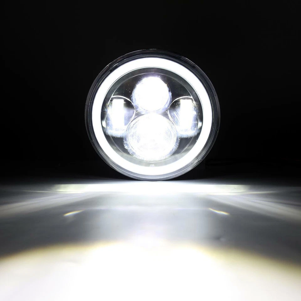 Faro LED redondo proyector 7" ámbar DRL Hi-Lo para camioneta Chevy C10 C20 Nova Foto 2 de 4