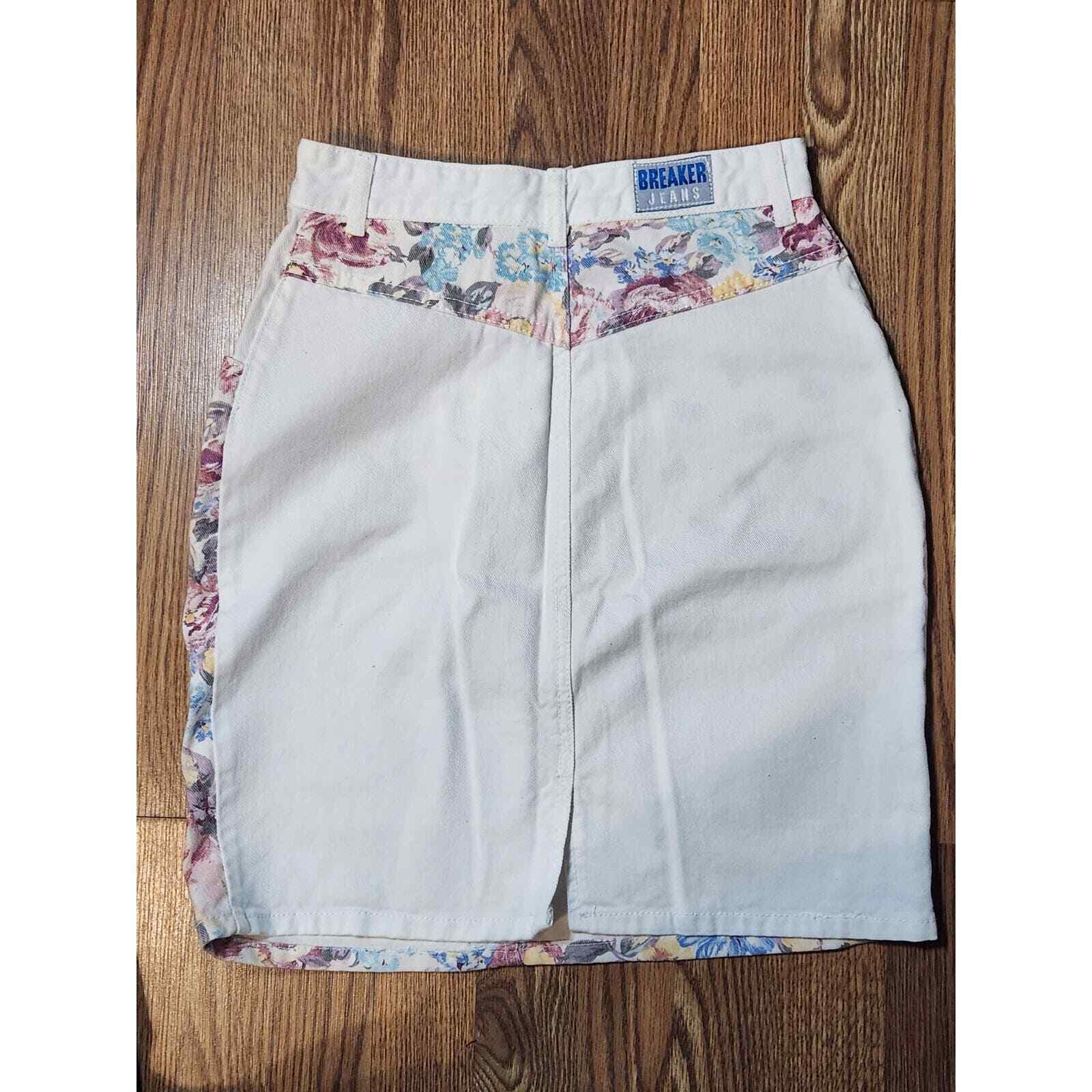 Vintage Breaker Jeans Floral Denim Skirt - image 4