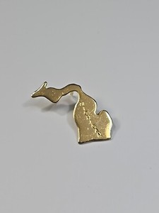 AVON State of Michigan Tie Tack Lapel Pin Gold Color Metal