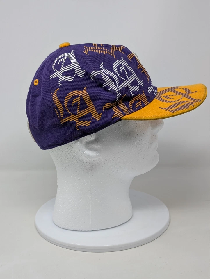 Gorra de béisbol Leader In Headwear LA púrpura amarilla Bling Y2K talla L estrás Foto 3 de 4