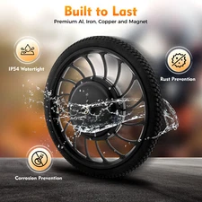 20 inch Hub Motor Ebike Front Wheel Electric Bicycle Motor Conversion Kit 48 V