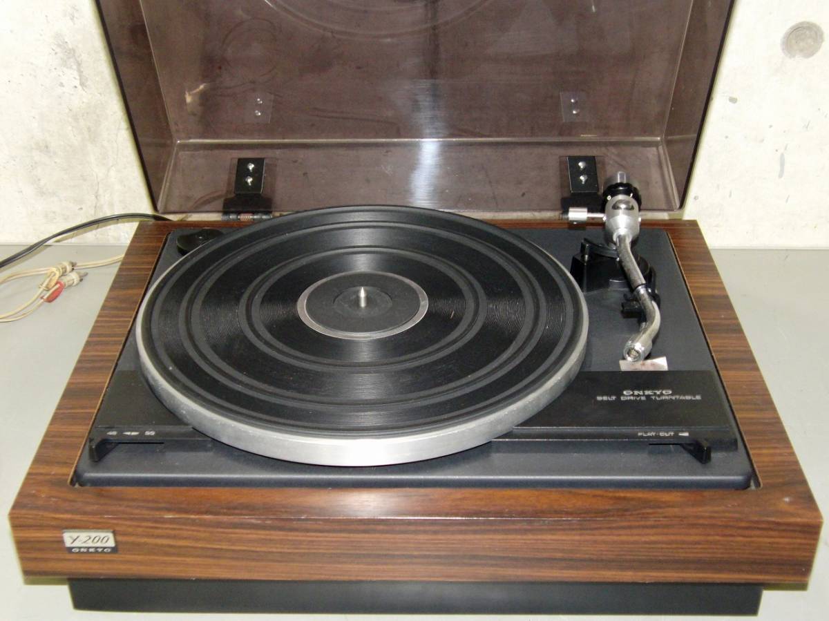 ONKYO Belt Drive Turntable Y-200 Wooden Vintage Retro JUNK F ONKYO Belt Drive Turntable Y-200 Wooden Vintage Retro JUNK F