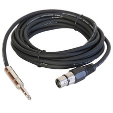 15ft XLR 3-Pin Female to 1/4" 6.35mm Mono Cable Cord Plug Shielded Audio Cable