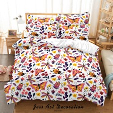 3D Insect Floral Pattern Quilt Cover Set Duvet Cover Bedding
