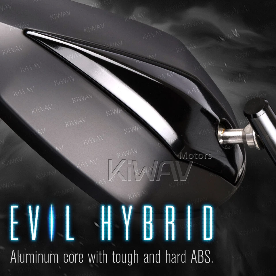 VAWiK Venom motorcycle black rear side mirrors 10mm 1.5 pitch fits BMW F650GS - Изображение 3 из 4