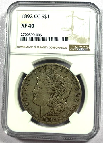 1892-CC NGC XF40 Morgan Silver Dollar-Price Guide $1,000