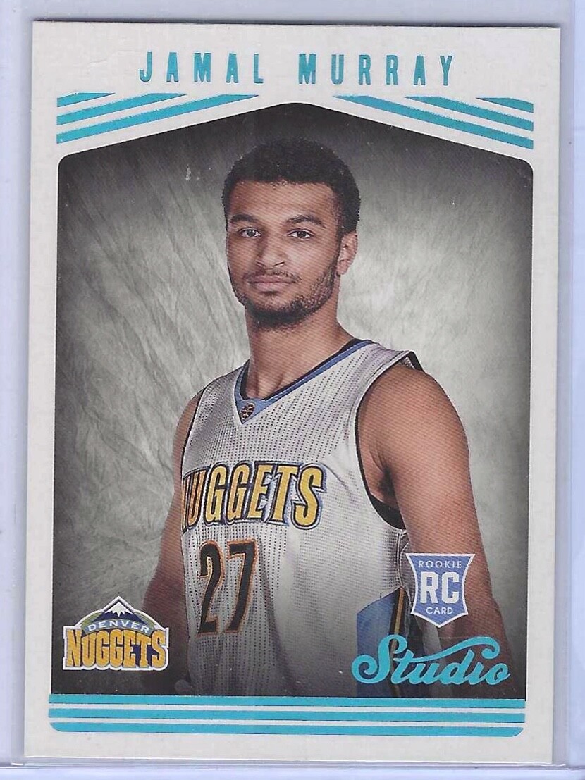 JAMAL MURRAY 2016 PANINI STUDIO LIGHT BLUE FOIL GLOSSY ROOKIE RC #186