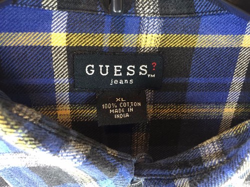 GUESS Men's Vintage Multi-Color Plaid Cotton Button Shirt (XL) - 第 2/6 張圖片