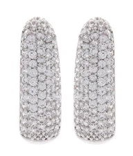 Silver Clip On Earrings luxury stud earring with CZ crystals - Alma S