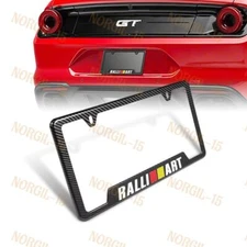 New MITSUBISHI RALLIART Carbon Look License Plate Frame ABS X1