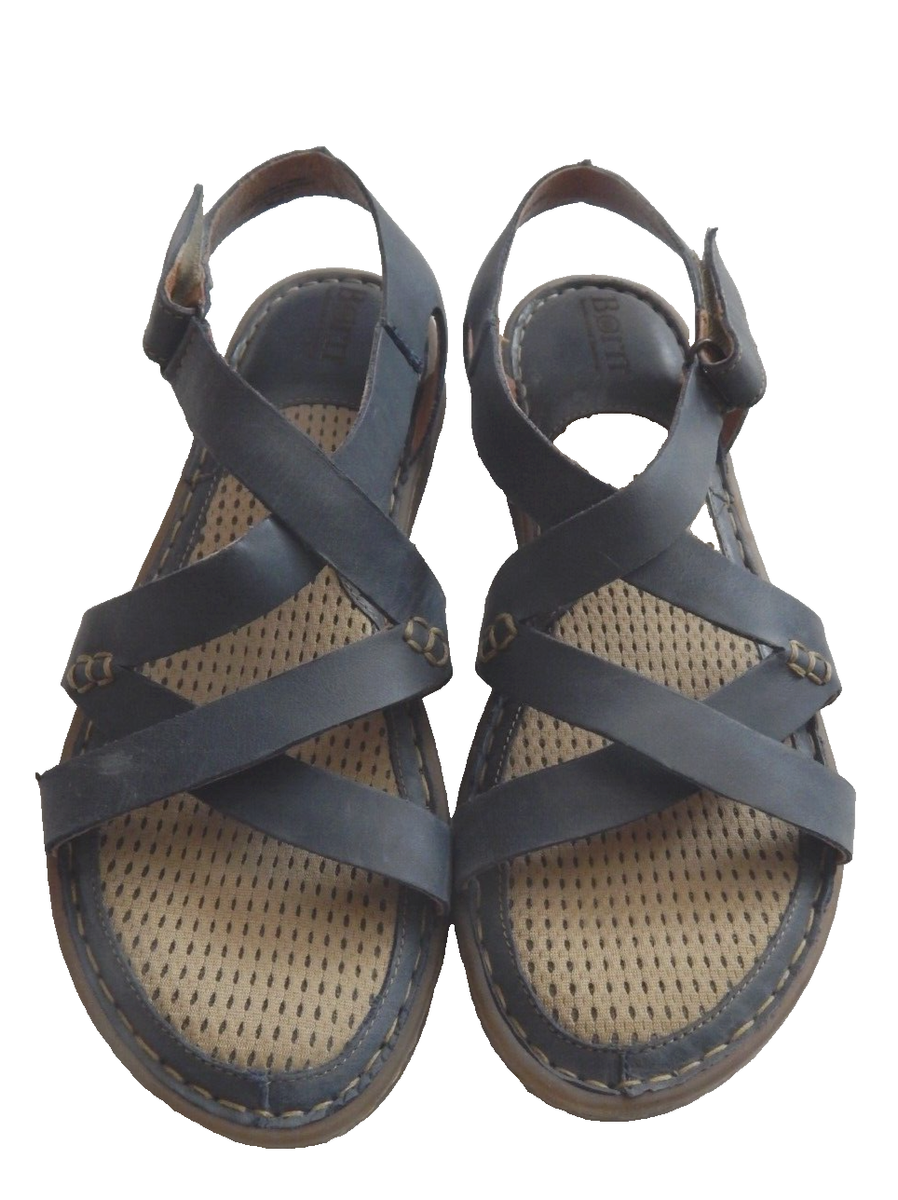 Born Trinidad Sandals Womens Color Indigo EUC Leather Strappy