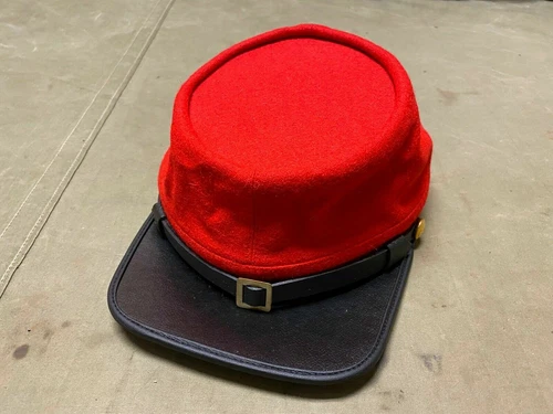 CIVIL WAR CSA CONFEDERATE ARTILLERY RED WOOL KEPI FORAGE CAP HAT-ALL SIZES!!!