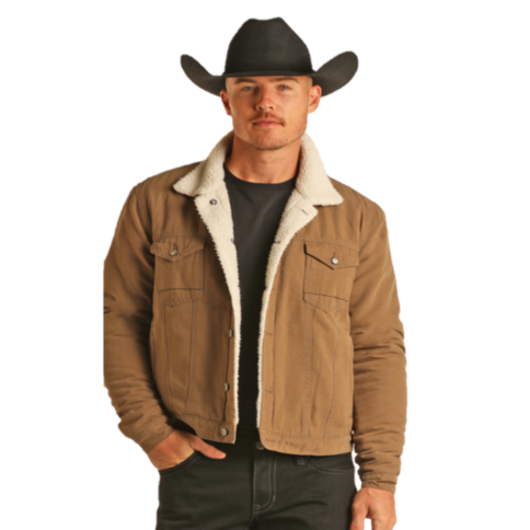 春先取りの Rock & Roll Men's Rough Stock Khaki Denim Trucker Jacket BM92D02557 パンツ