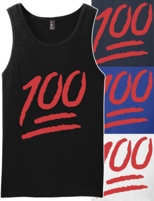 Keep it 100 Percent Tank Top Muscle Fitness Shirt Smartphone Emoji Fun SMS Talk