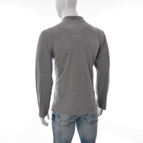 Jaeger Men's 2 Button Polo T-Shirt Long Sleeve Top Pullover Heather Grey Size XL - Picture 3 of 6