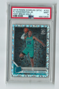 2019 Donruss Optic Fast Break Holo Prizm #152 PJ Washington jr. RC PSA 9