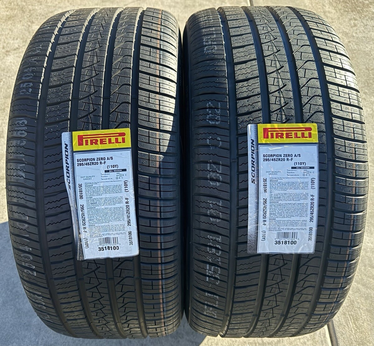 TWO NEW 295/45ZR20 Pirelli Scorpion Zero A/S All Season Run Flat