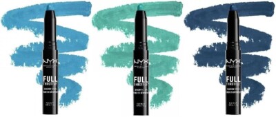 blau grün Lidschatten Buntstift Stick NYX Full Throttle Set aller 3 abgebildeten Farbtöne