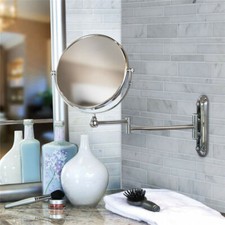 360  Foldable 10x Magnifying Wall Mount Shaving Makeup Mirror 2-sided Mirror